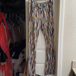 Cerulean Blue striped flare pants